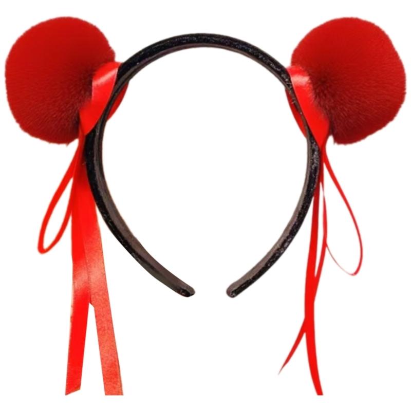 Weiches und bequemes Kinderstirnband mit lustigen runden Kugeldesigns, flauschige Cosplay-Haaraccessoires für stilvolle Kinder