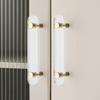 Modern Solid Brass Acrylic Handles for Furniture Bedroom Wardrobe Dresser Nightstand Handles Kitchen Cabinet Drawer Handles