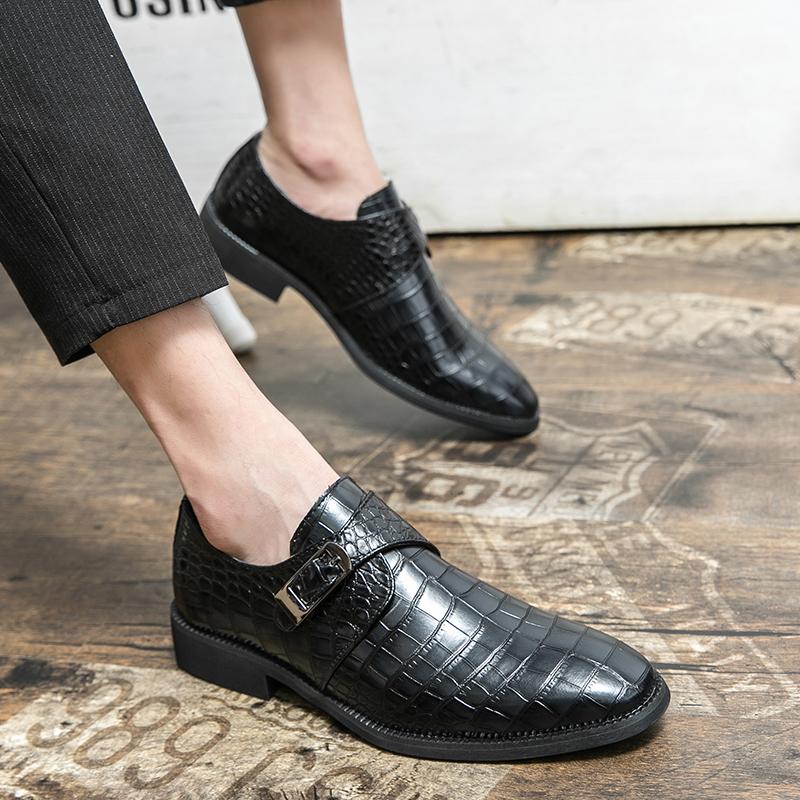 Fashion Brand Men Shoes Formal Dress Shoe Black Leather Shoes Men Lace Up Point Toe Business Casual Shoes for Men Wedding Party Office