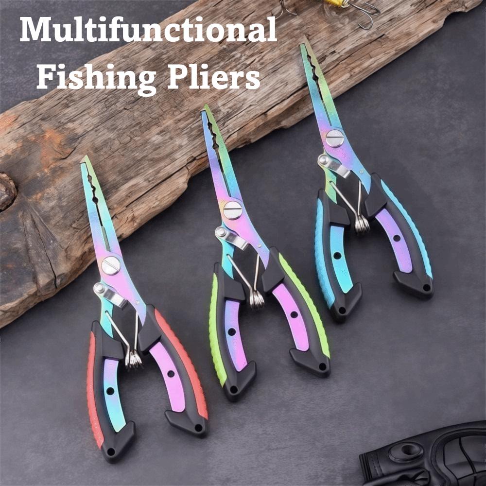 Multifunctional Fishing Needle Nose Pliers Stainless Steel Lock Design Fishing Pliers Lightweight Pocket Design Lure Pliers