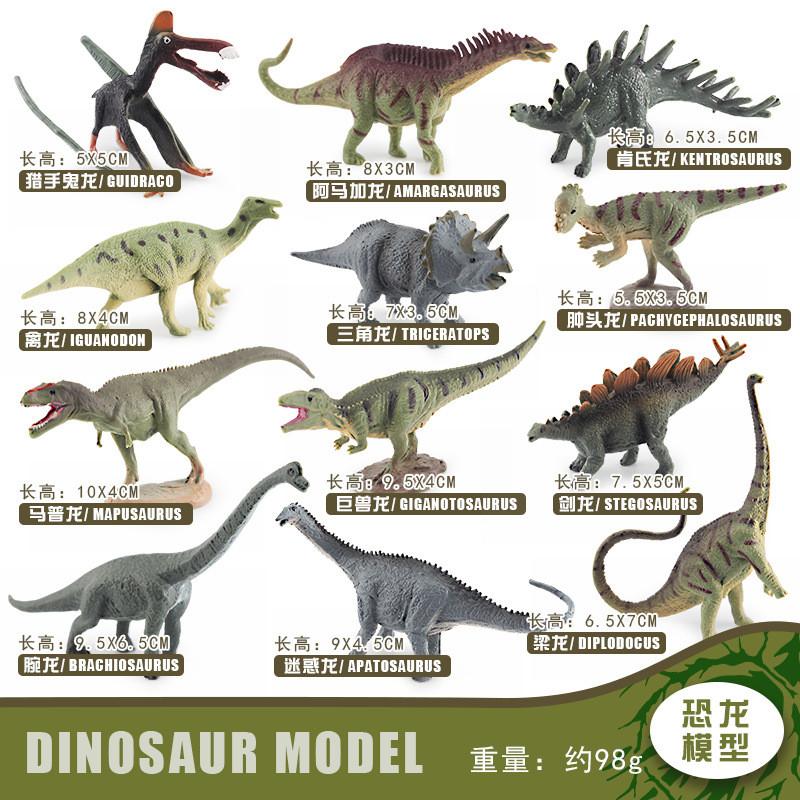 Detailed Mini Dinosaur Statues Triceratops Stegosaurus Velociraptor Pterosaur For Collection