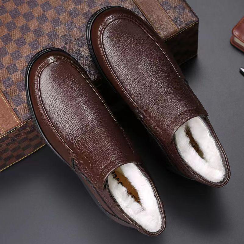 Winter Shoes for Men Cold Resistant Thickened Warm High Top Casual Cotton Shoes Simple Comfortable Daily Men's Cotton Boots