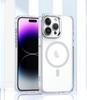 Applicable to iPhone16ProMax bright magnetic mobile phone case Apple 15plus high-transparency metal lens case