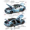 Similation 1/24 Scale BMW M8 Supercar Alloy Car Model , Sound and Light Pull Back Die Cast Children's Toy Collectibles Birthday Gift