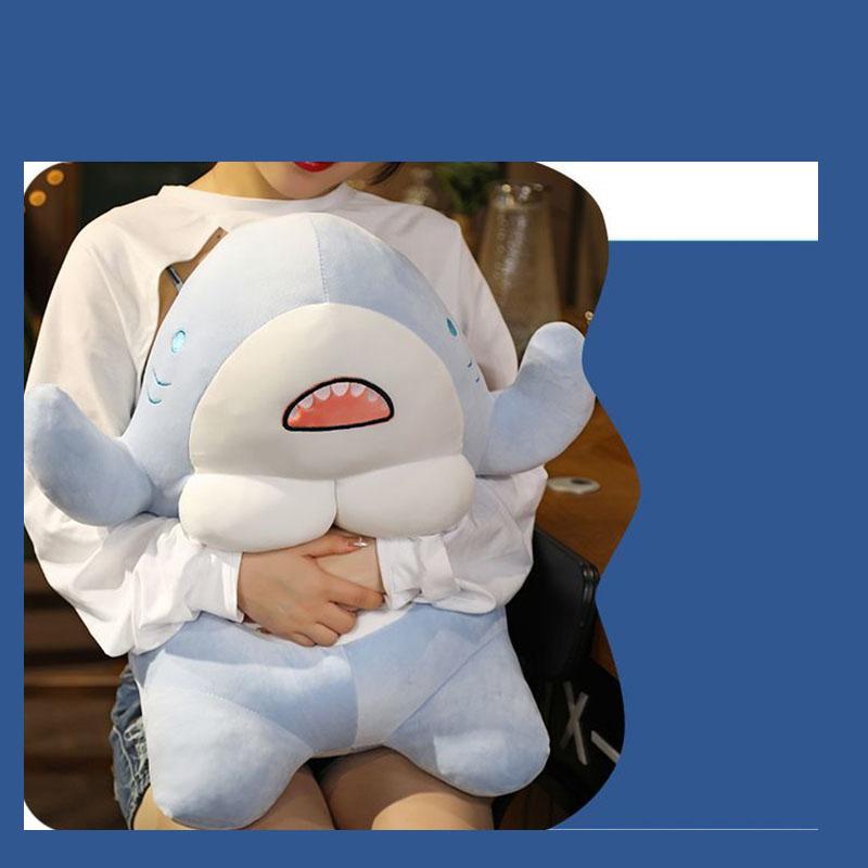 Funny Muscle Shark Plush Toy Squishy Bodybuilding Shark Stuffed Doll Cute Pillow Perfect Companion Doll Birthday Gift for Friend