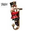 Metal Holiday Ornament Hooks Christmas Stocking Holders for Mantle, Santa Claus/Reindeer/Nutcracker/Red Bird Fireplace Heavy Duty Hangers Hangers,