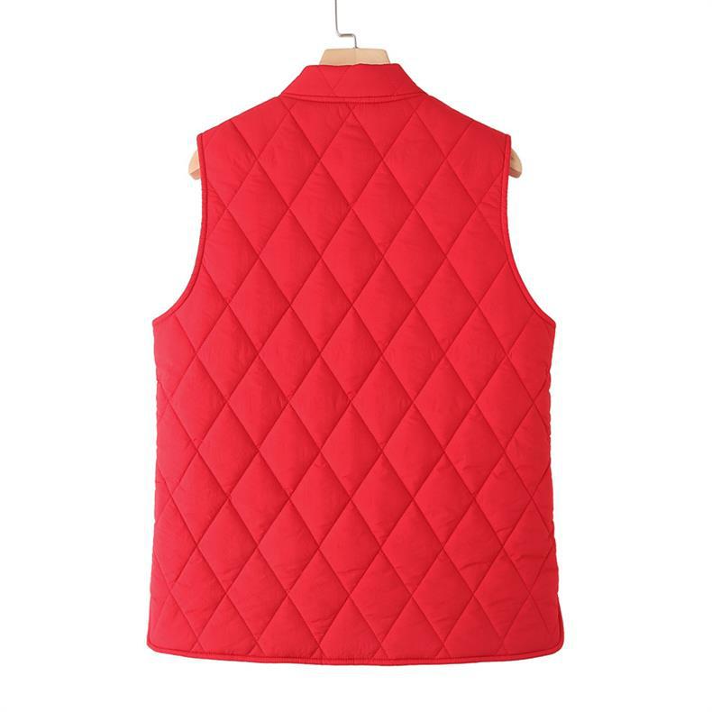 Women's Plus Size Thickened Down Cotton Vest for Autumn/Winter - Sleeveless Jacket for Middle-Aged and Elderly