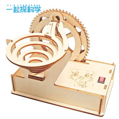 Tecnologia DIY Pequena Produção Pista Elétrica de Madeira Escorrega de Bolas de Aço Blocos de Construção Montados Feitos à Mão Brinquedos Para Alunos do Ensino Fundamental e Médio