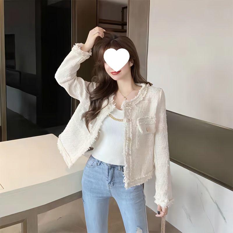 Manteau Court en Tweed Chic Socialite 2025: Veste d'automne/hiver pour femme, style coréen polyvalent