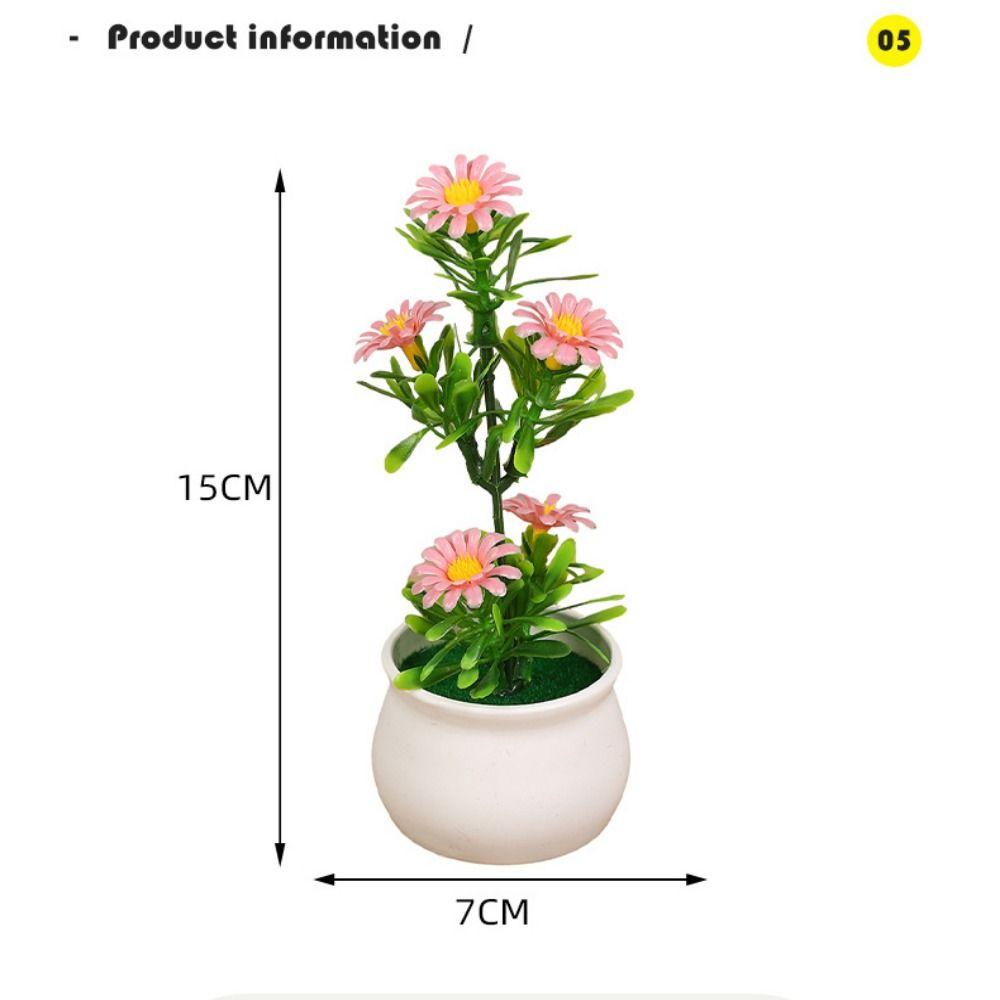 7*15cm Artificial Potted Plant Plastic Seven Star Sun Little Daisy New Simulated Tree Ornaments
