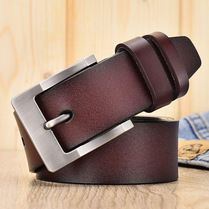 Men's Retro Genuine Leather Pin Buckle Belt - Casual Fashion Jeans Accessory