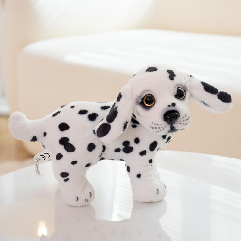 Cute simulation puppy dog spotted dog doll plush toy husky doll home decoration children's rag doll