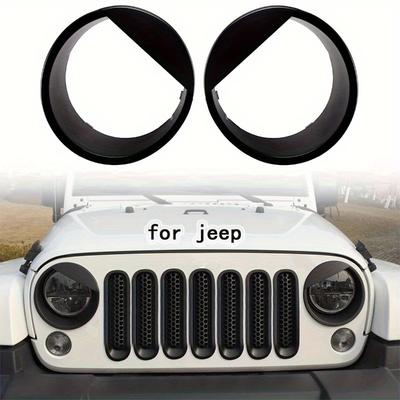 2 adet Farlar İçin Kapak Kızgın Kuş Çerçeveleri Kaplaması Mat Siyah araba Aksesuarları 2007-2017 için Uyumlu Jeep JK için & Unlimited