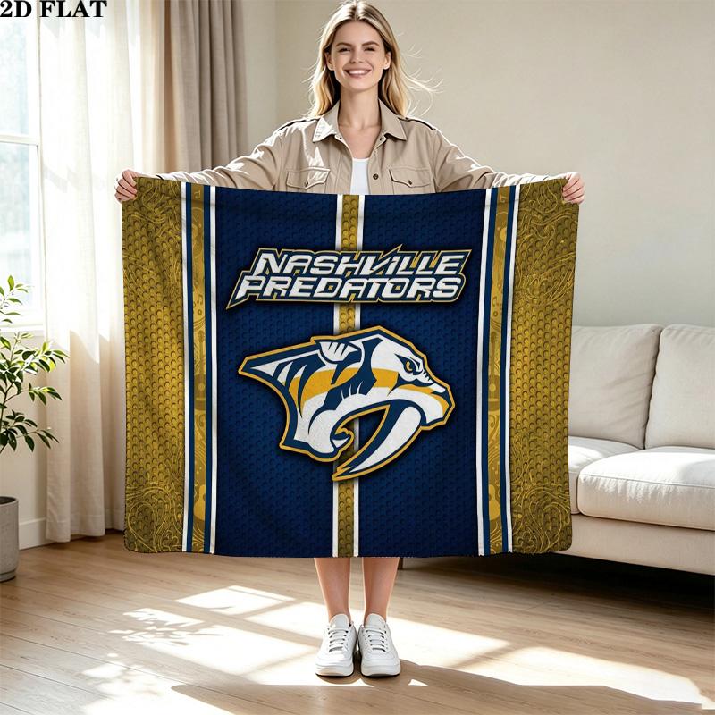 Nashville Predators Print Flannel Blanket High Quality Warm Comfortable Cover for All Seasons Perfect for Gifts Home Decor