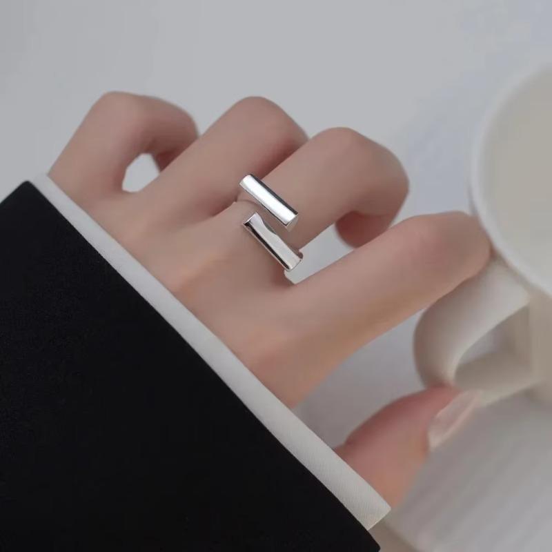 Handmade Open Vintage Ring Unique Simple Hypoallergenic Zircon Trendy Party Accessory for Women Stylish Finger Ring
