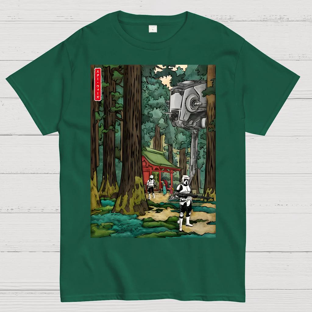 Galactic Empire in japanese forest Cotton Summer Casual Cool Loose T-Shirt