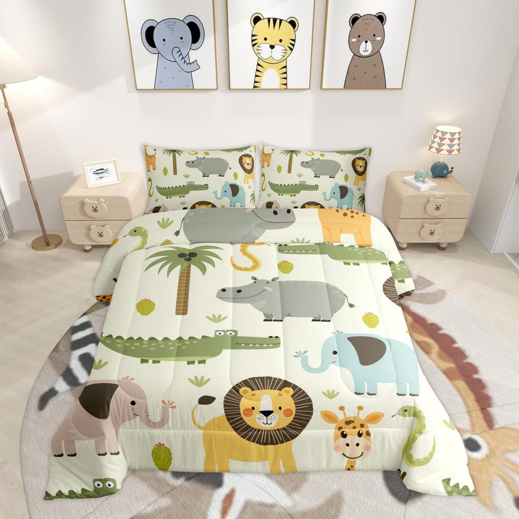 Tractor Bedding Sets for Boys Twin Size Toddler Kids Cute Cartoon Farm Animals Comforter Set Girls Children Farmhouse Country Down Comforter