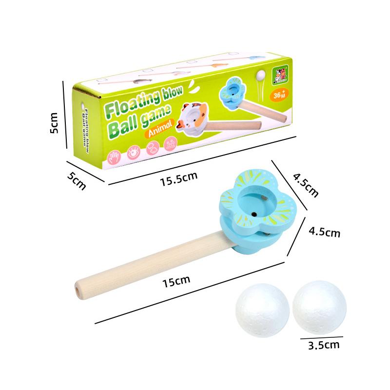 Suspended Blow Ball Toy Colorful Animal Head Blow Pipe Toy Kids Interactive Game Toy