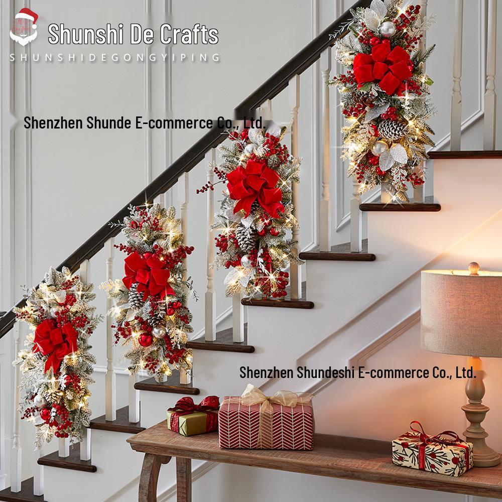 Nordic Christmas Staircase Garland Ornament for Home Decoration