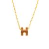 Pop H Series Logo Design Metal Necklace Women Necklace Brown HPDTNLMINIG37R