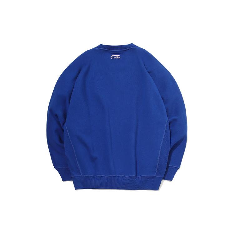 Li Ning Sweatshirts Men's Dark Blue Crew Neck Moderate Regular AWDQ339-4
