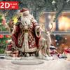 2D Bohemian Ice & Snow Santa Tabletop Decor. Creates a Rich Christmas Atmosphere for Desktop & Office.