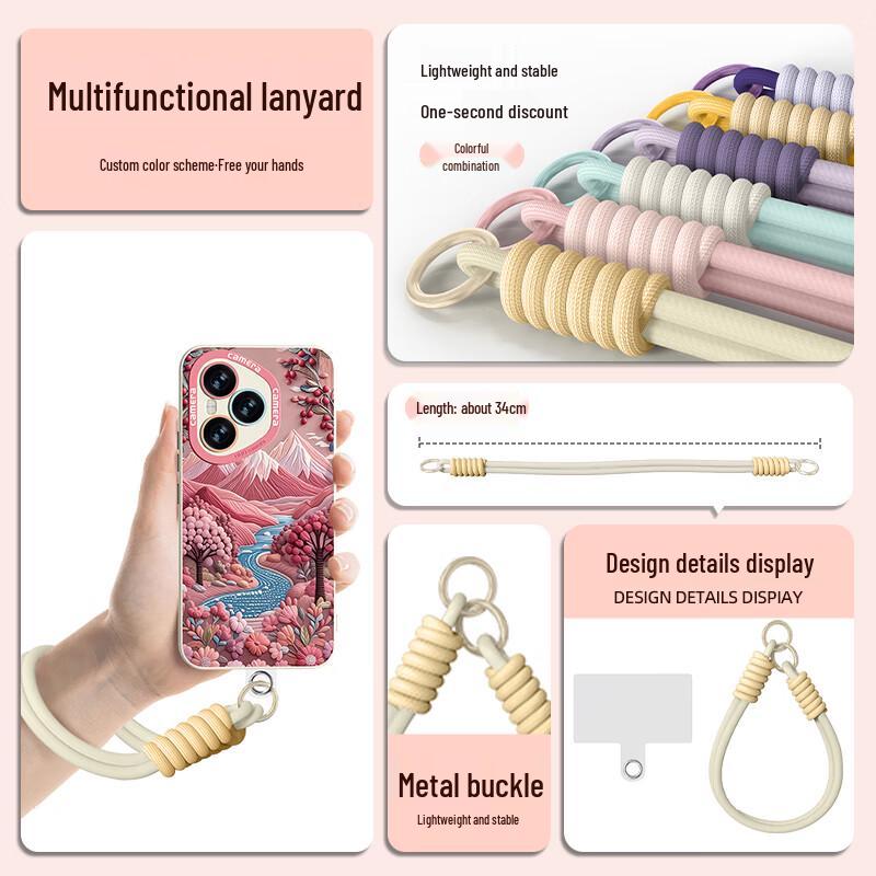 Силіконовий чохол для телефону Honor 400/400 Pro на весь об'єктив зі шнурком