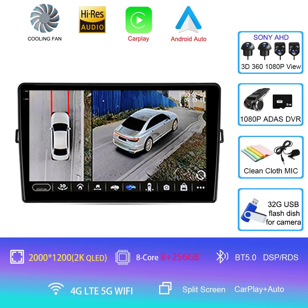 Car Radio Android 14 For Toyota Auris E150 2006 2007 2008 2009 2010 2011 2012 Multimedia Stereo Player Wireless Auto Carplay DVD