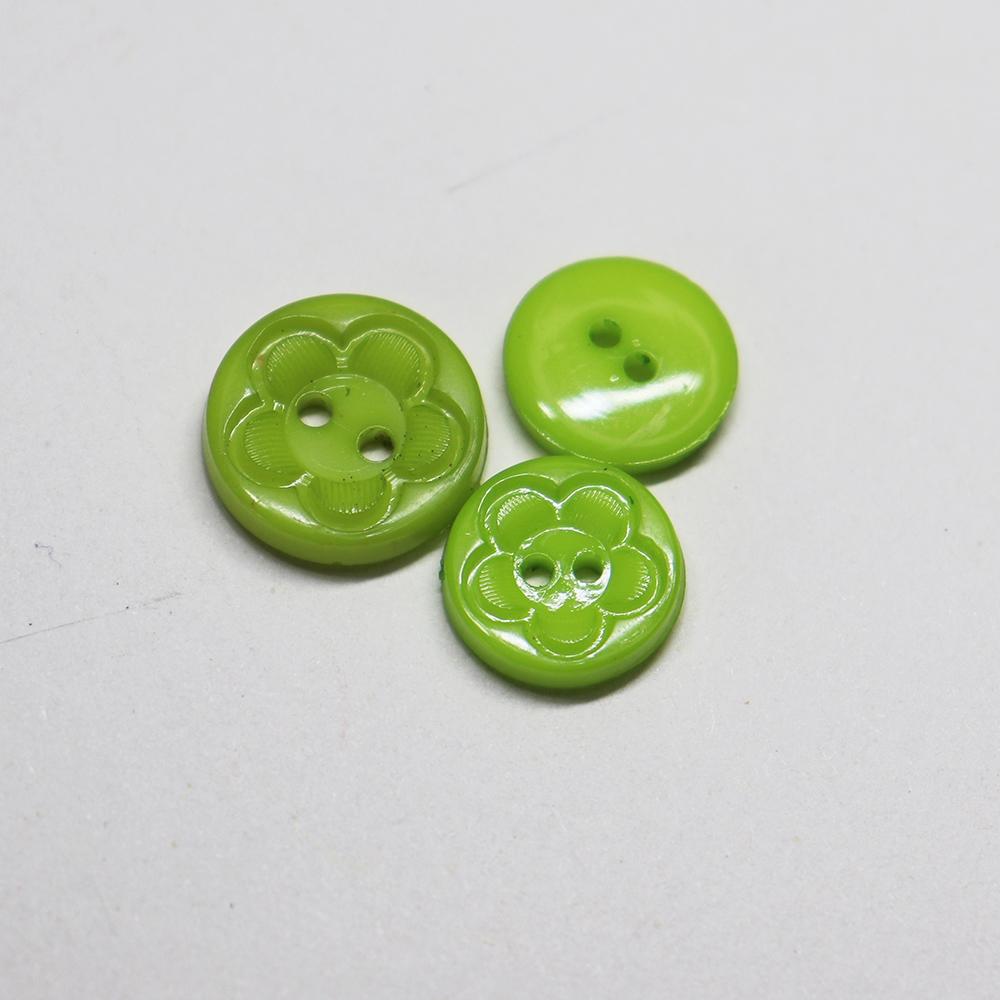 Niucky Basic Nylon Flower Buttons 2 Holes Flatback Washable Scrapbooking Craft Buttons 15mm 12.5mm 12 Colors