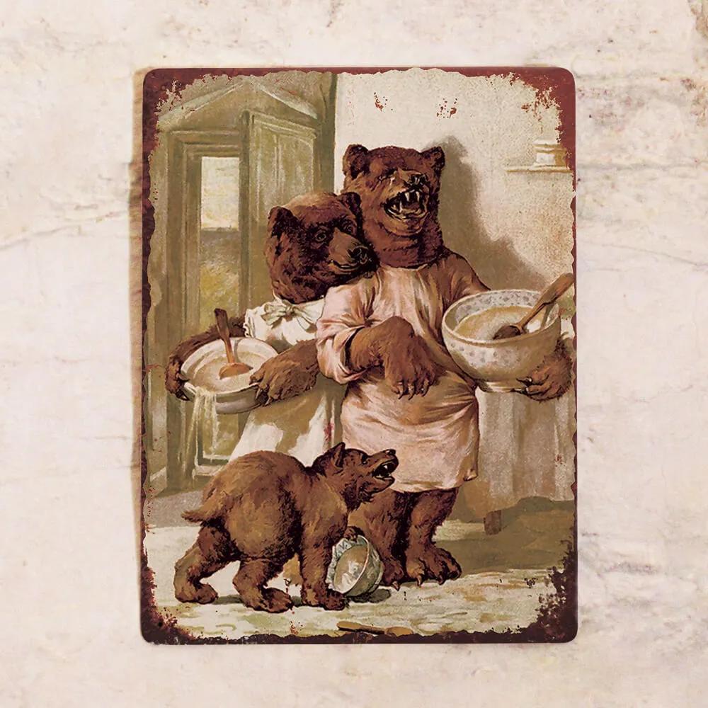 

Алюминиевая табличка Три медведя, металл, 20x30 см