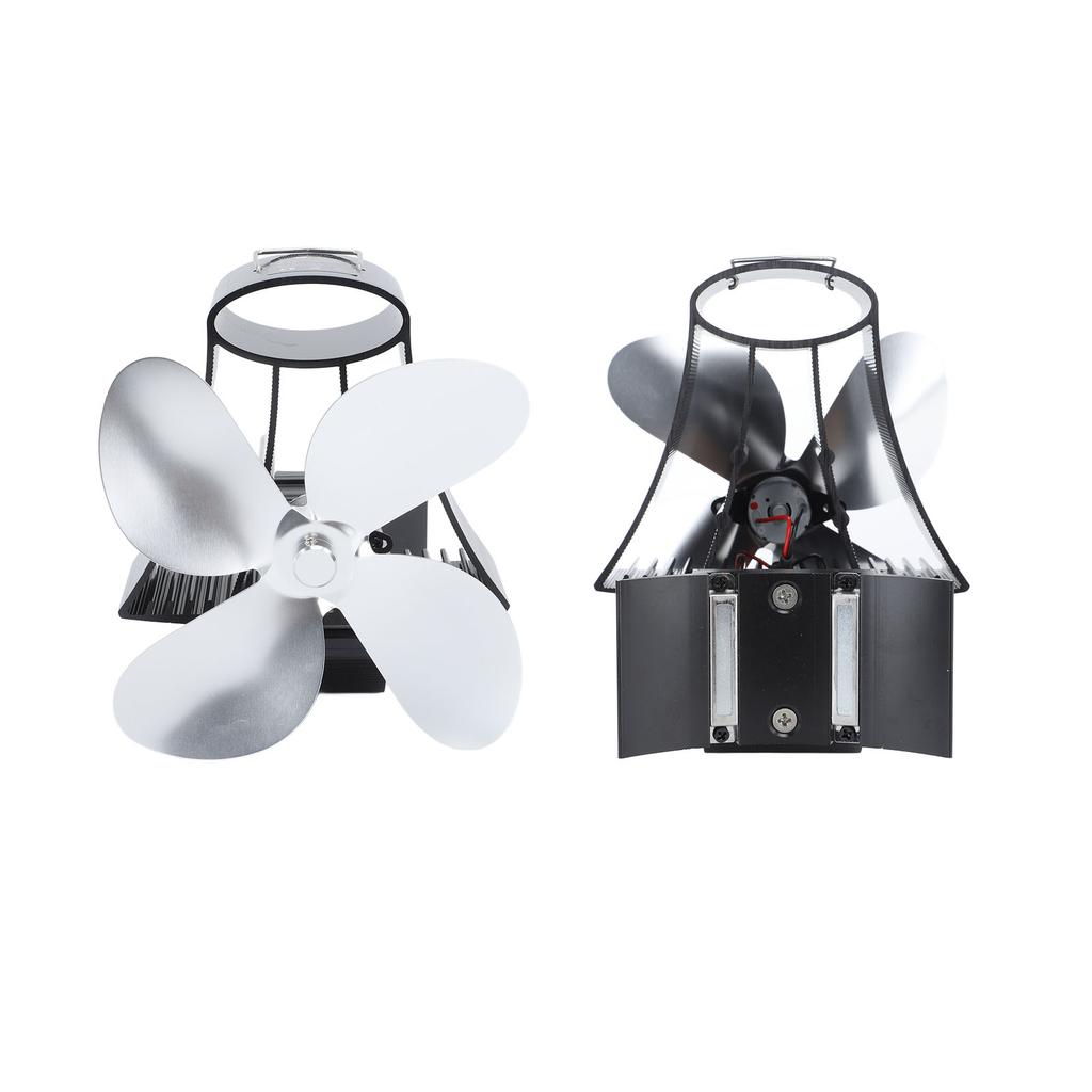 Pipe Fireplace Fan Magnetic Installation Self Generated Electricity Wall Mounted Quiet Safe 4