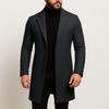 2024 Men's Solid Color Single-Breasted Wool Trench Coat