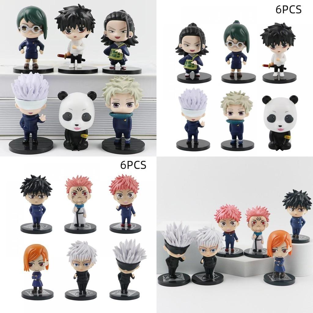 Authentic 6-piece Jujutsu Kaisen Pvc Figurine Set Toge Gojo Satoru Gojo Megumi Fushiguro Nobara Kugisaki Kechizu And Kokichi Muta 8cm Height