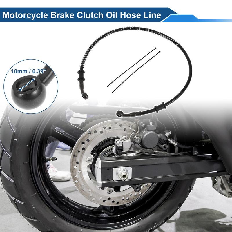 Motoforti 70cm Motorcycle Brake Clutch Oil Hose Line  Black