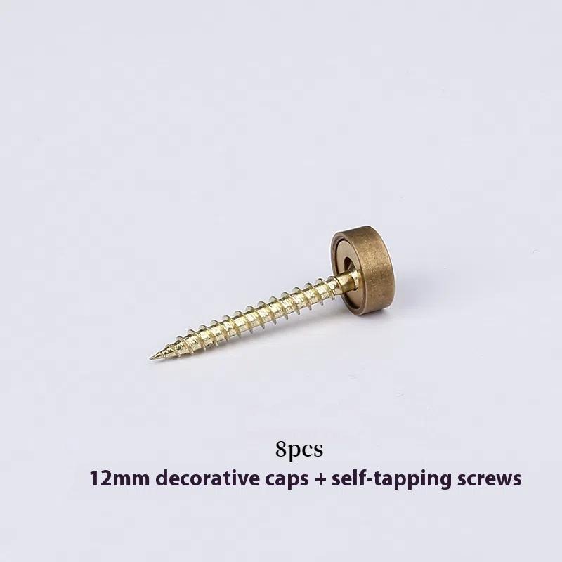 8 Stück Messing Ziernagel Spiegel Werbeschild Kappenabdeckung Selbstschneidende Schraube 9/12/13/15Mm