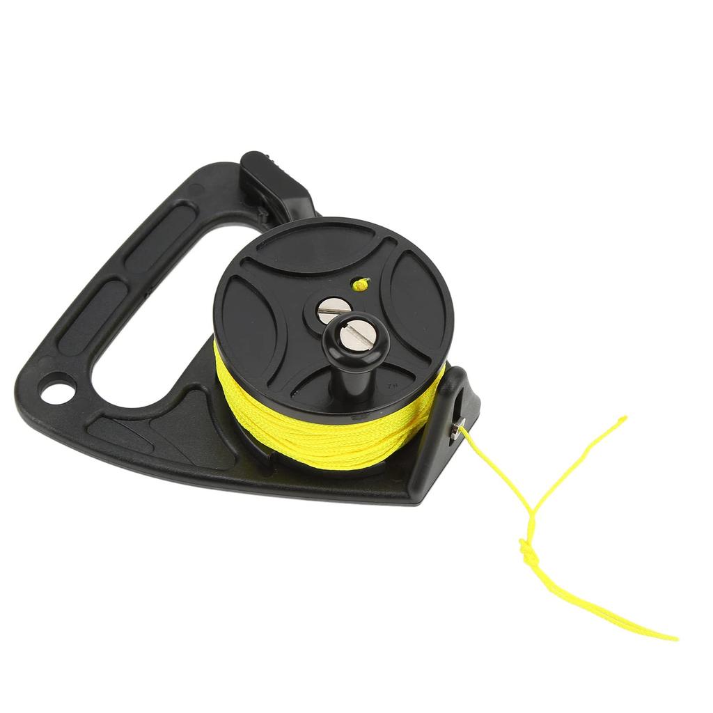 Scuba Diving Reel Portable Diving Handle Reel with Thumb Stopper for Snorkeling (Black Wheel)