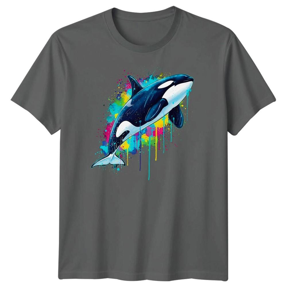 Orca Marine Animal Unisexs Tshirt Vibrant Splash Art