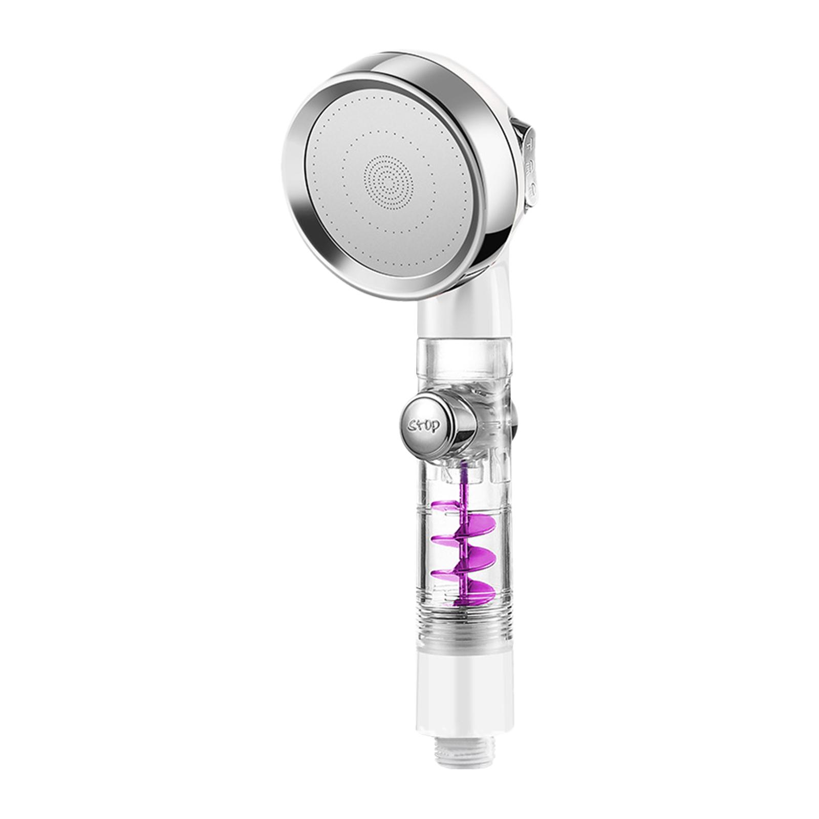 

Ручная душевая насадка с турбовентилятором, переключатель включения/выключения паузы, 3 настройки, душевая насадка высокого давления G1/2 Type 2 серебряный