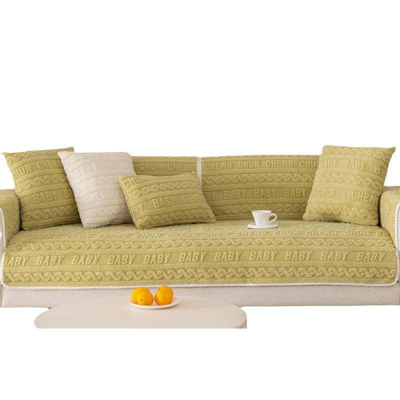 Winter Sofa Cushion Four Seasons Universal Comfortable Cotton Velvet Straight Row Non-Slip Cushion Seat Cushion Sets Cover Cloth