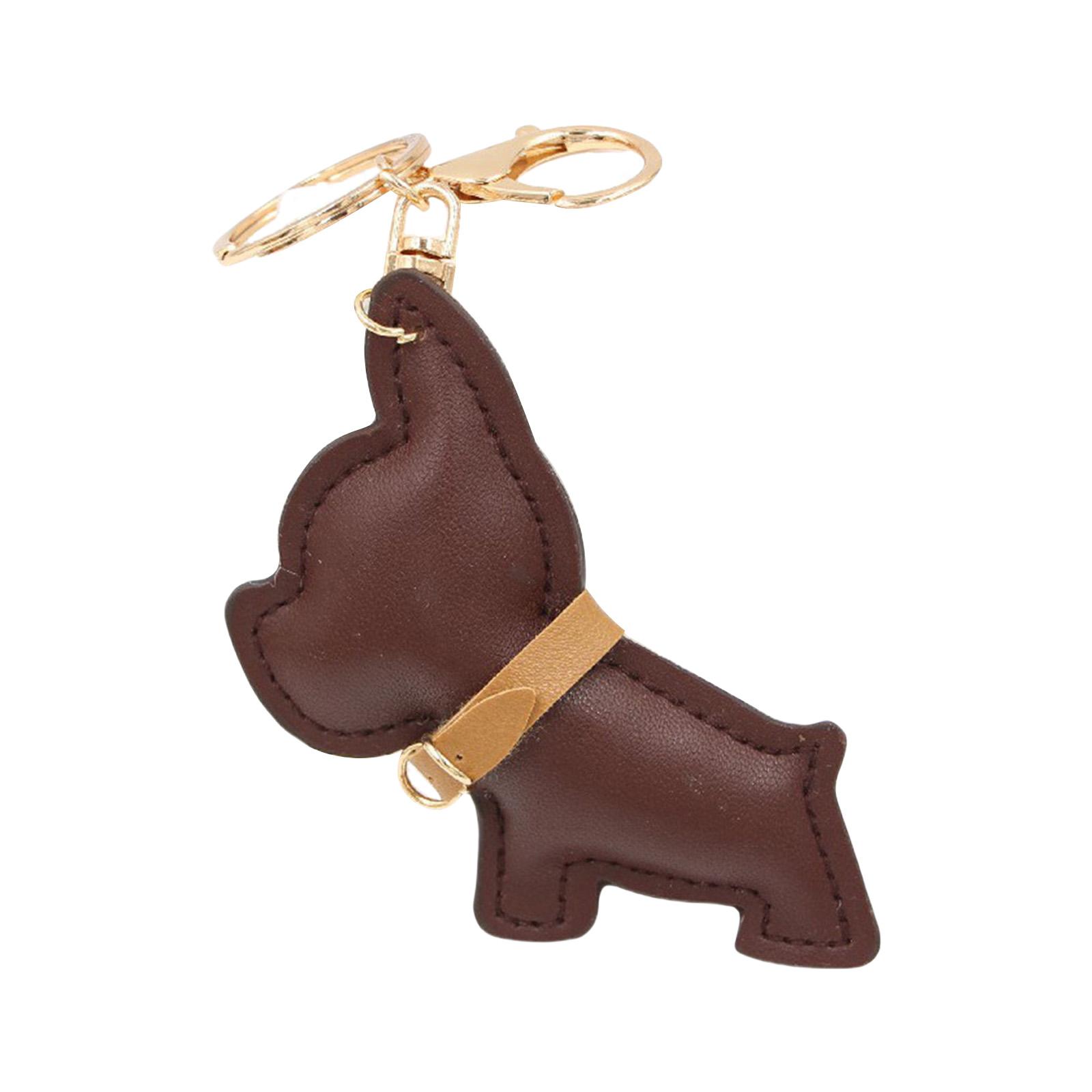 

Брелок для ключей в виде собаки-бульдога, аксессуар из искусственной кожи, брелок для собак, украшение на рюкзак для любителей домашних животных и автолюбителей 2