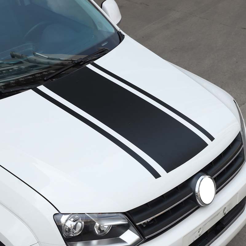 For VW Volkswagen Amarok 2011-2018 PVC Car Front Hood Panel Trim Sticker Post Vinyl Stickers Decoration Accessories
