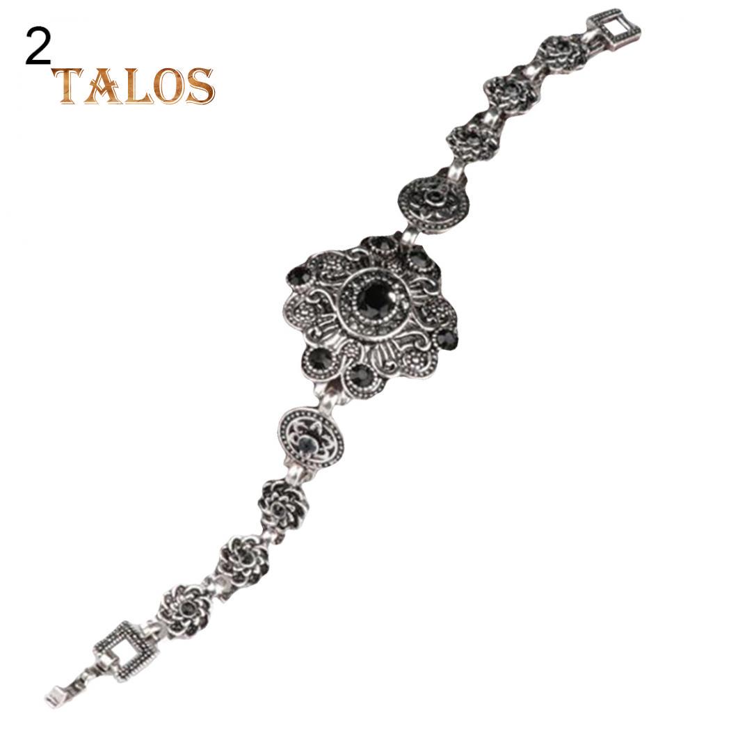 

Изысканный браслет под старину с зеленым и черным камнями чёрный