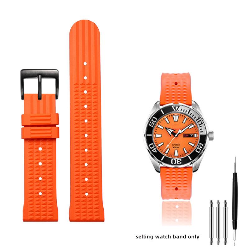 20mm 22mm Rubber Watchband For Seiko IWC Citizen Waffle Strap Bracelets Fashion Universal Mens Diver Silicone Sports Watch Band