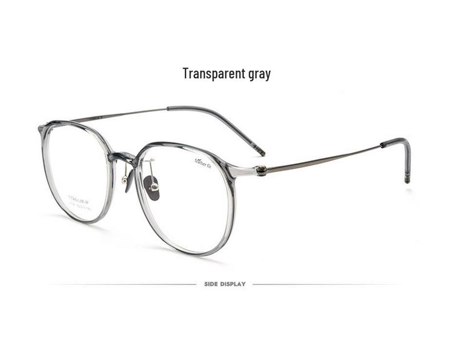 Women's Korean-Style Ultralight Full Rim Pure Titanium Eyeglass Frames for Small Face, Model 9104 - Extra Wide Myopia Glasses