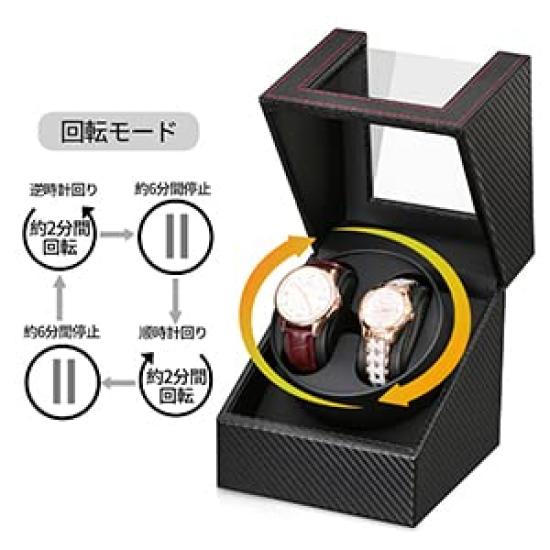 Winding Machine Watch Winder Automatic Winding Machine Automatic Winding Machine Suitable for All and Watches 2024 Upgrade Men's Women's (Carbon