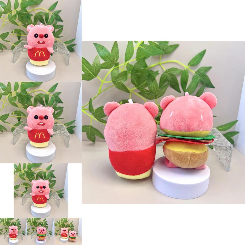 Adorable Plush Beaver Doll With Hamburger And French Fry Design For Gifts And Accessories