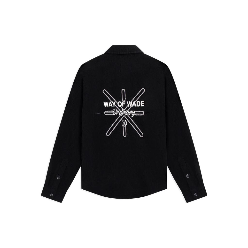 Li-Ning Wade Series Logo Print Single-Breasted Long Sleeve Jacket Men Jacket Black AFDSB25-1