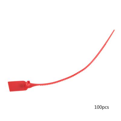 100Pcs Plastic Disposable Zip Ties Self Locking Tie Suitcase Shoes Bag Label Tag (Red)