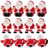12 Pcs Mini Figurine Santa Claus Ornament Christmas Miniatures Ornaments Craft Party Supplies Resin Child Mini Craft Decor