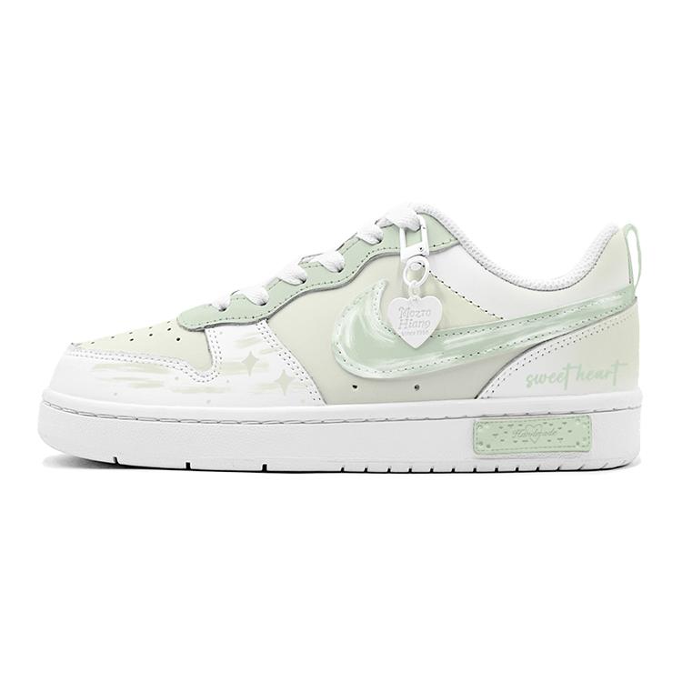 Nike Court Borough Spring Renewal, Outing Season, Spring Star Low Top Skateboard Shoes Women's Green White BQ5448-100(TeamS2-S-BOX)